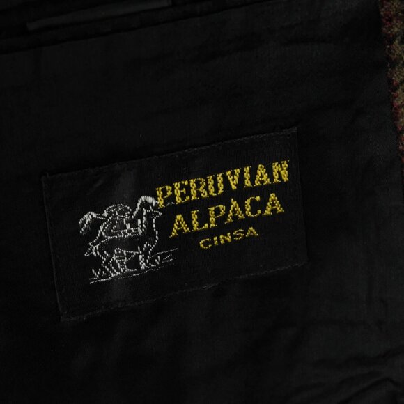 Vintage Blazer Mens 46R Brown Red Glen Check Alpaca Wool Two Button Business - Picture 13 of 15